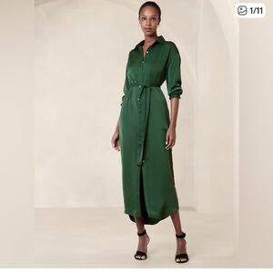 Banana Republic Factory Forest Green Maxi Dress